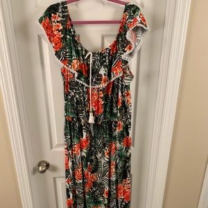Green Floral Maxi Dress